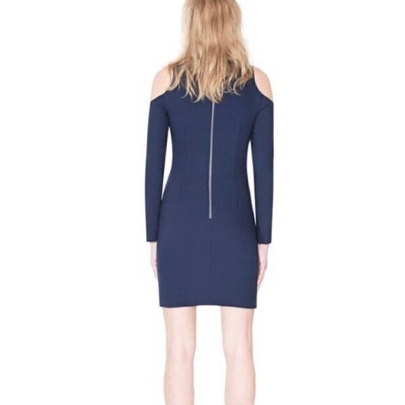 Alice + Olivia Niko Cold Shoulder Blue Saphire Dress Size 10 NWT - Picture 2 of 5
